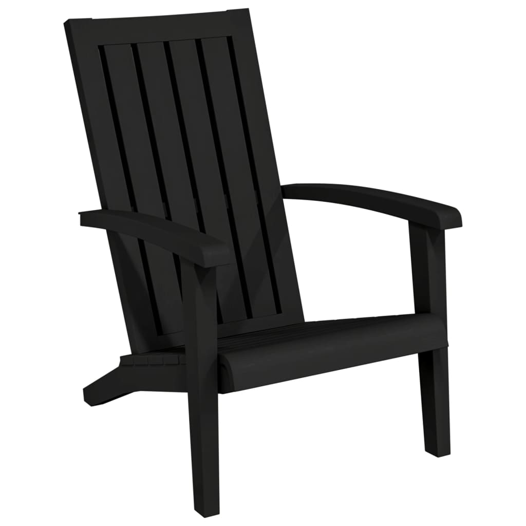 Black Polypropylene Garden Adirondack Chairs Set of 2