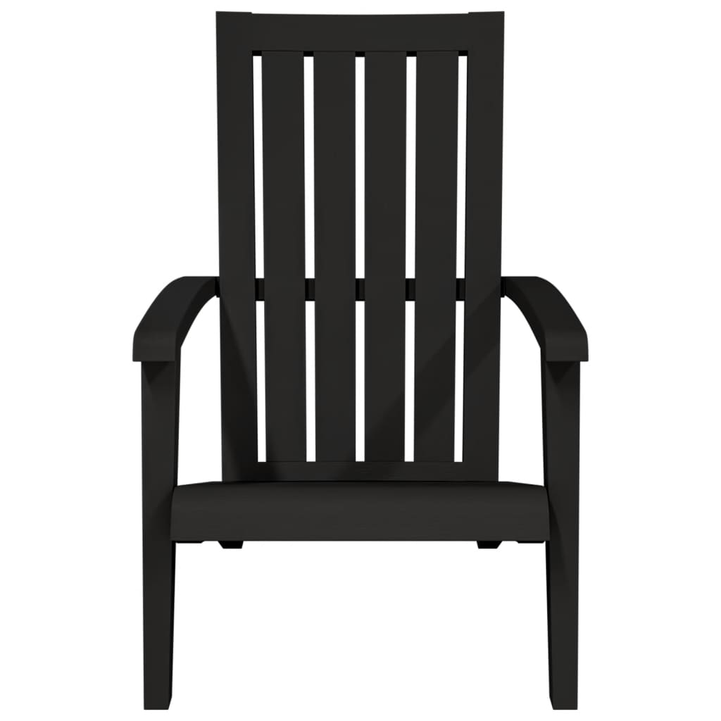 Black Polypropylene Garden Adirondack Chairs Set of 2