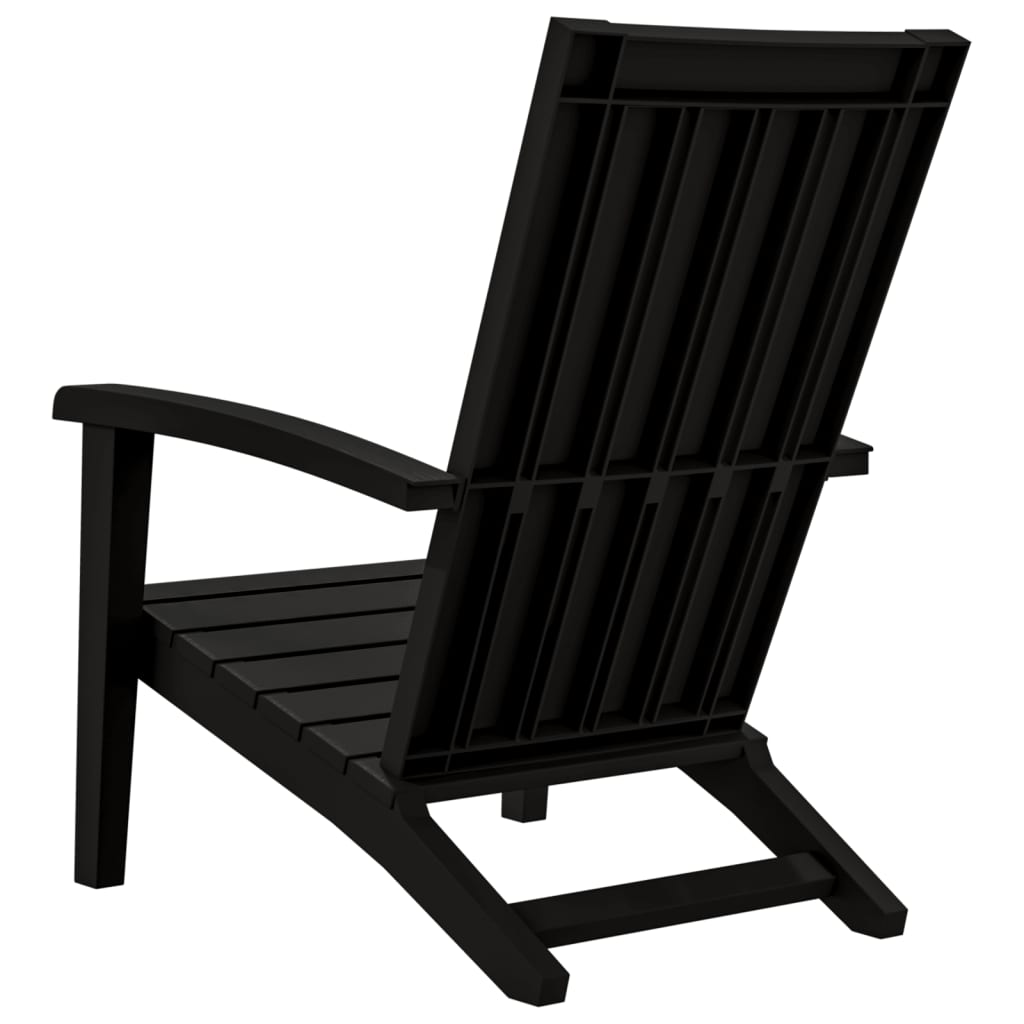 Black Polypropylene Garden Adirondack Chairs Set of 2