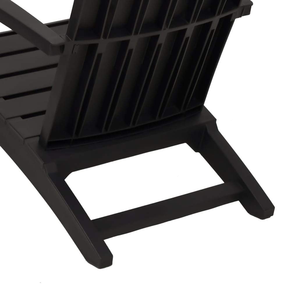 Black Polypropylene Garden Adirondack Chairs Set of 2