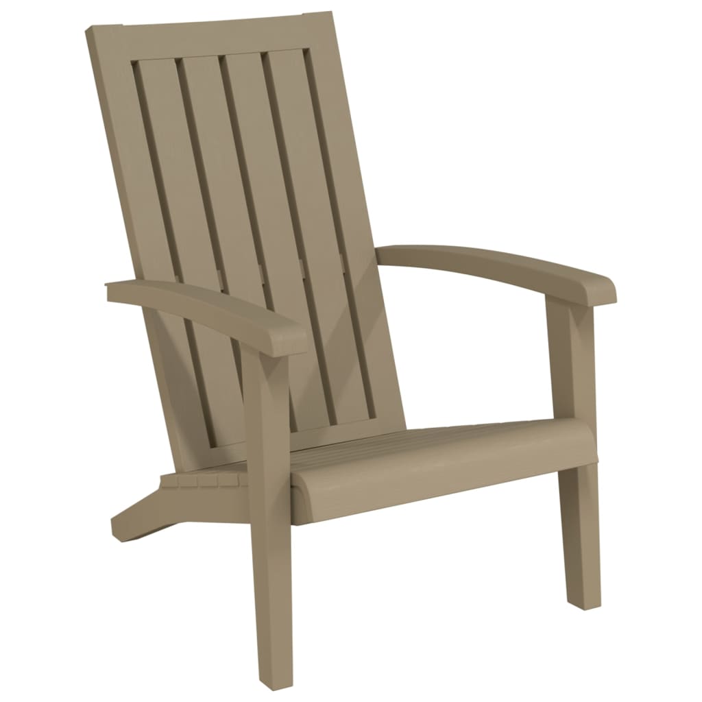 Light Brown Polypropylene Garden Adirondack Chairs, Set of 2