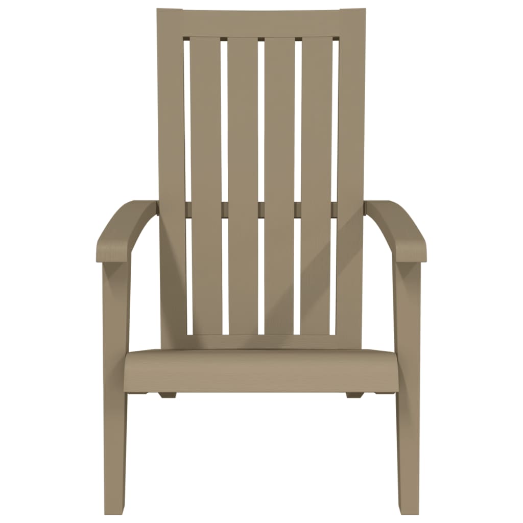 Light Brown Polypropylene Garden Adirondack Chairs, Set of 2