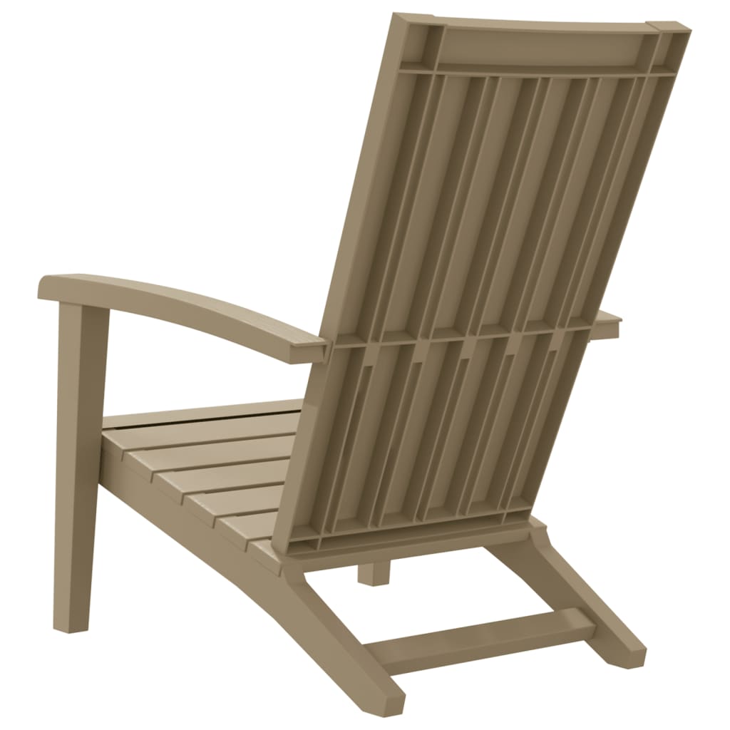 Light Brown Polypropylene Garden Adirondack Chairs, Set of 2