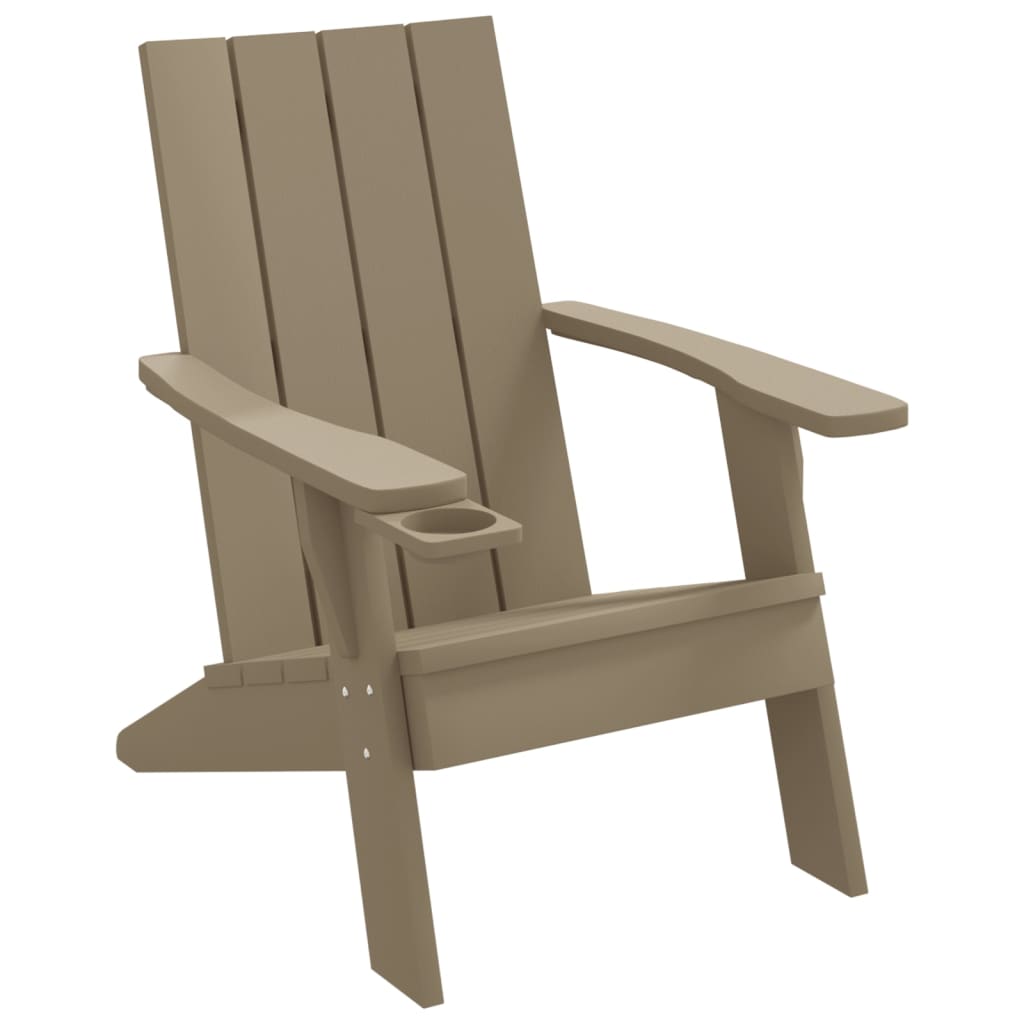 Light Brown Polypropylene Adirondack Chair 75x88.5x89.5cm Garden Seat