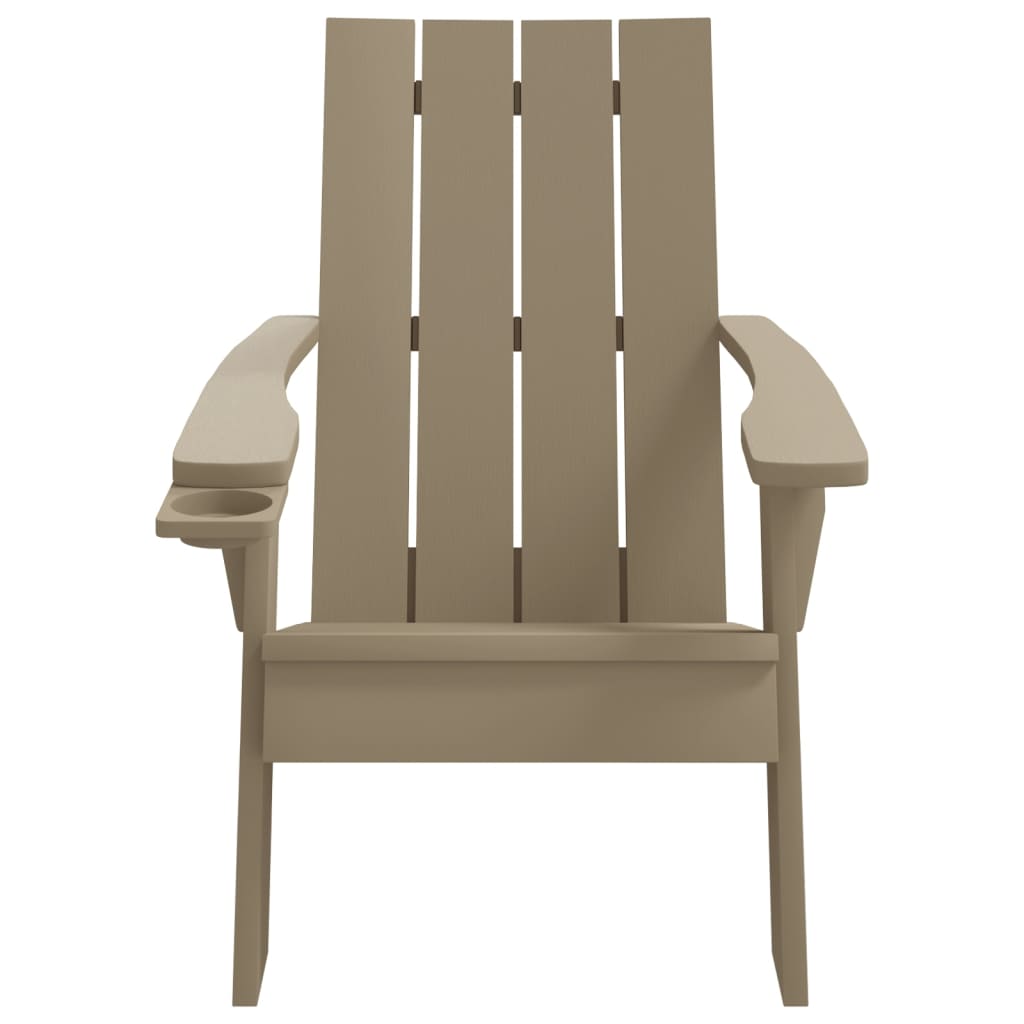 Light Brown Polypropylene Adirondack Chair 75x88.5x89.5cm Garden Seat