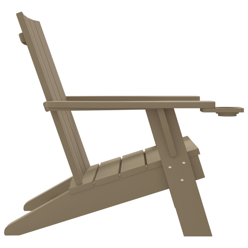 Light Brown Polypropylene Adirondack Chair 75x88.5x89.5cm Garden Seat