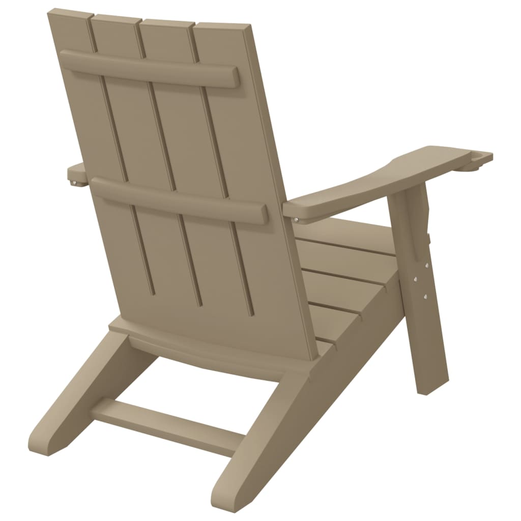 Light Brown Polypropylene Adirondack Chair 75x88.5x89.5cm Garden Seat