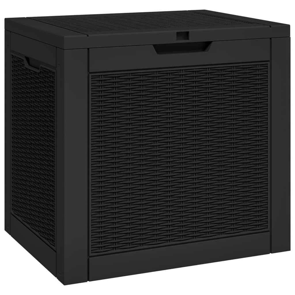 Black Polypropylene Garden Storage Box 55.5x43x53 cm
