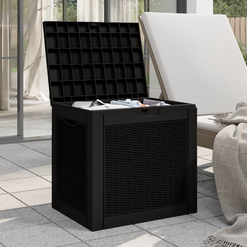 Black Polypropylene Garden Storage Box 55.5x43x53 cm