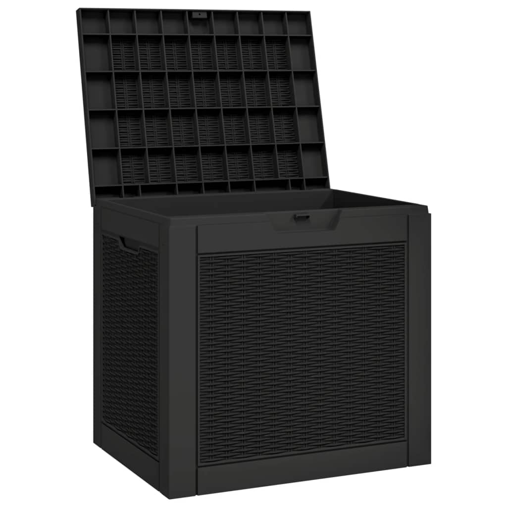 Black Polypropylene Garden Storage Box 55.5x43x53 cm