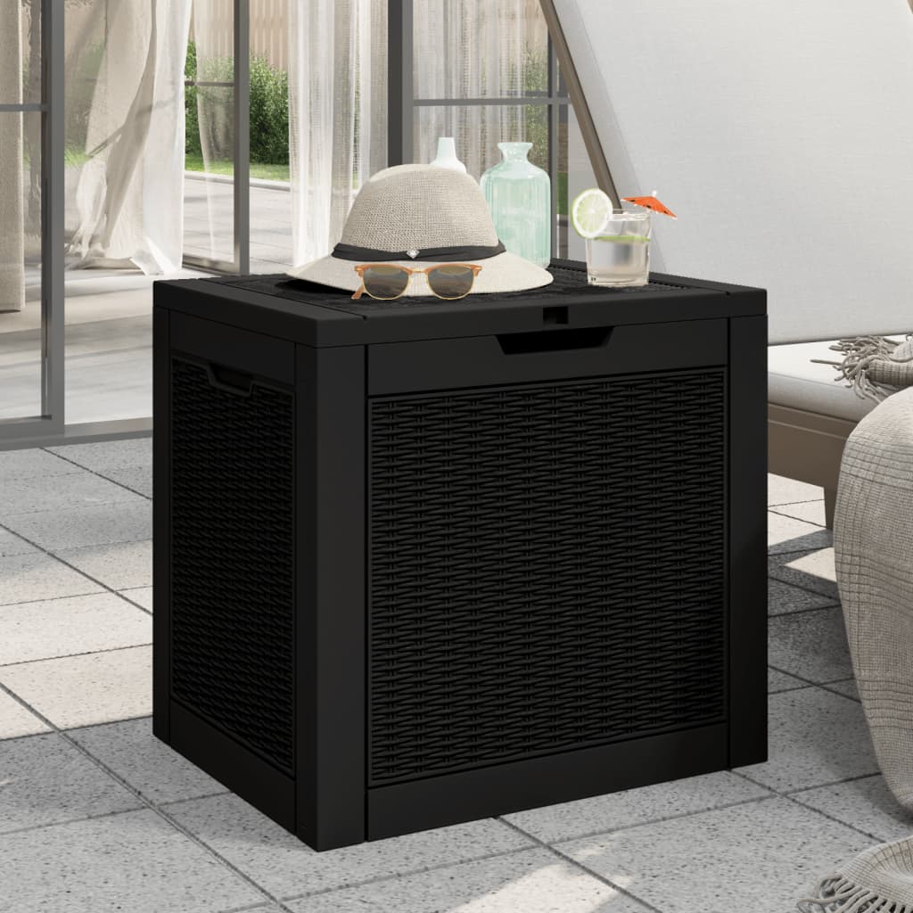 Black Polypropylene Garden Storage Box 55.5x43x53 cm