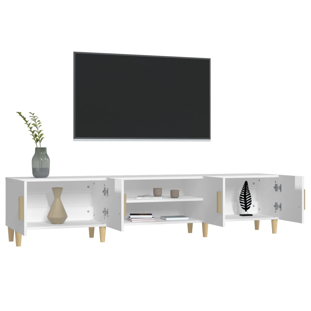 TV Cabinet High Gloss White 180x31.5x40 cm Engineered Wood