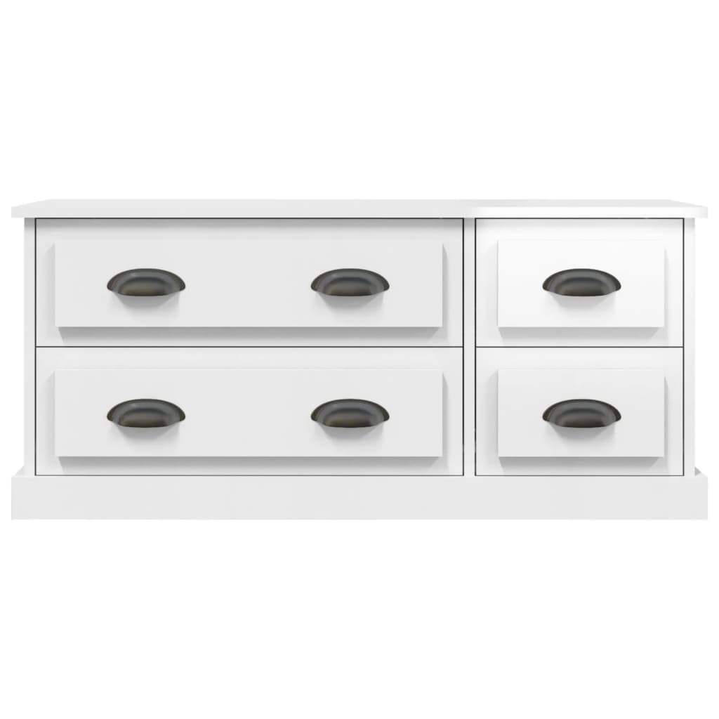 TV Cabinet High Gloss White 100x35.5x45 cm Engineered Wood