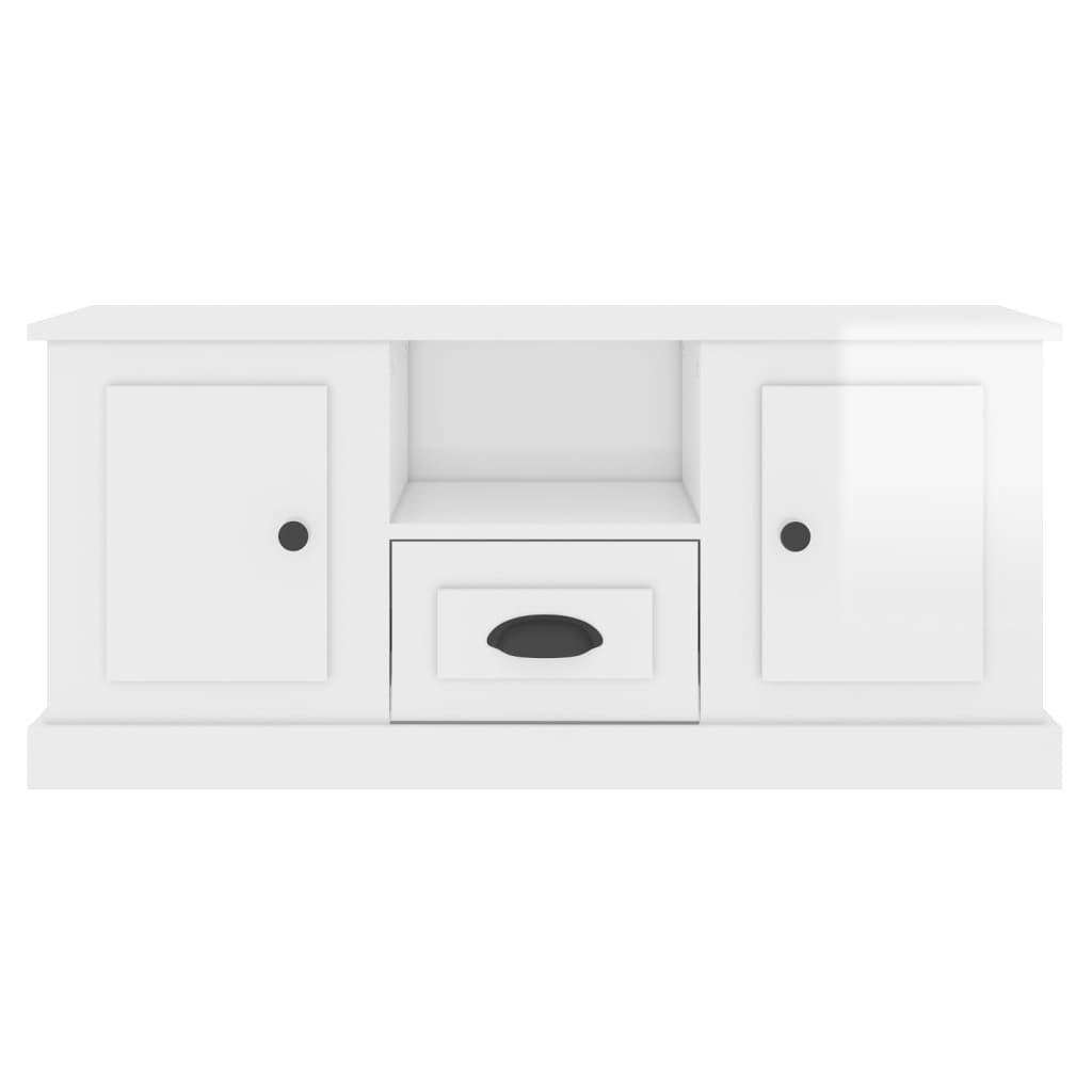 TV Cabinet High Gloss White 100x35.5x45 cm Engineered Wood