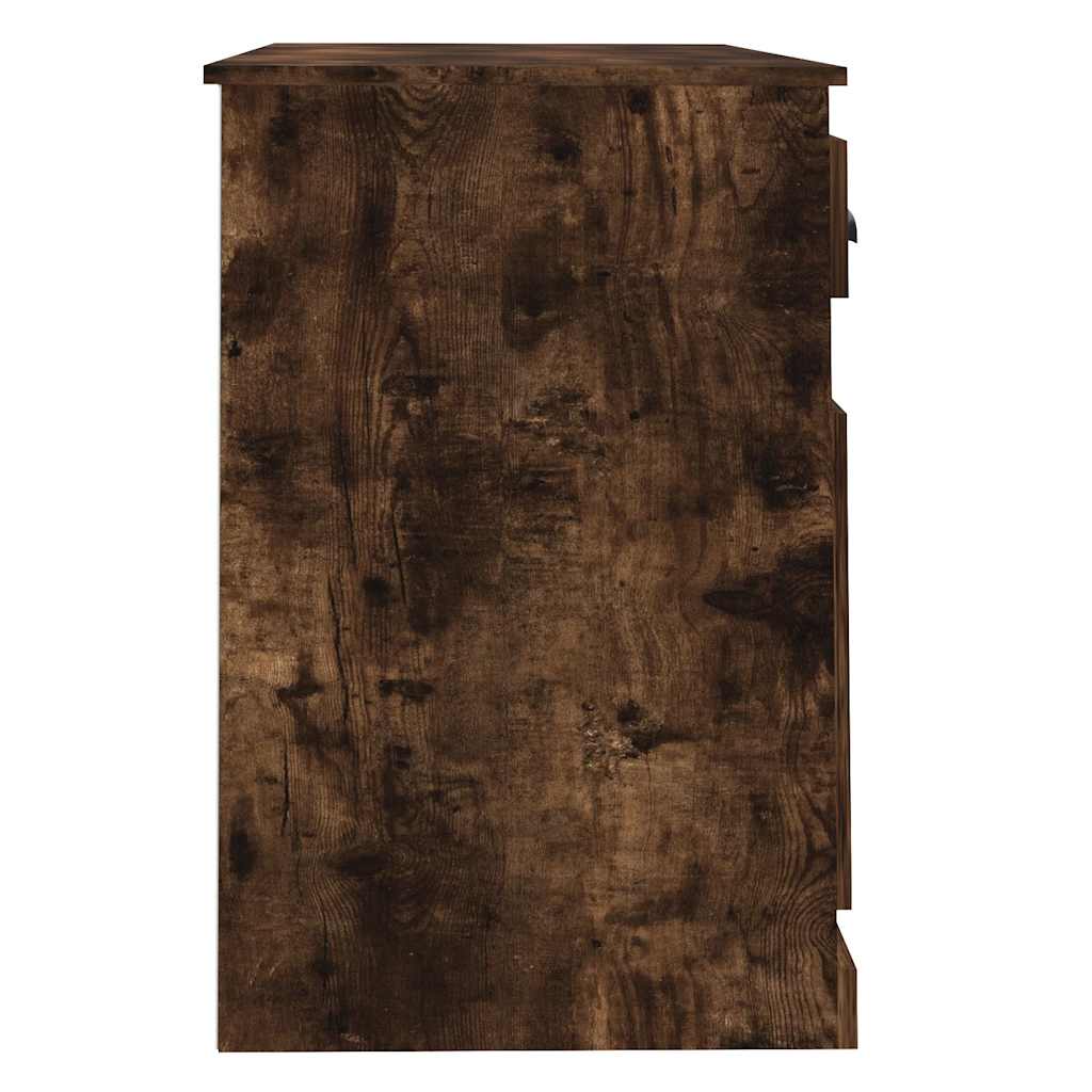 Smoked Oak Desk with Drawer - 115x50x75 cm, Engineered Wood