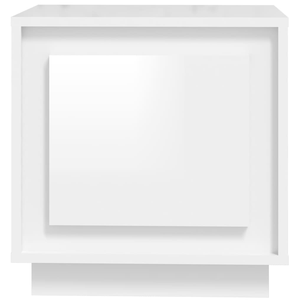 2pcs High Gloss White Bedside Cabinets, 44x35x45cm Engineered Wood