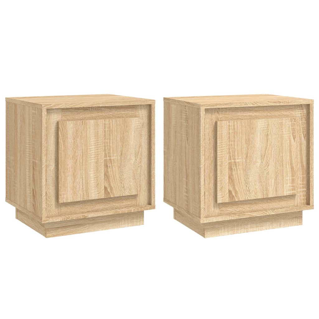 Set of 2 Sonoma Oak Bedside Cabinets, Engineered Wood, 44x35x45 cm