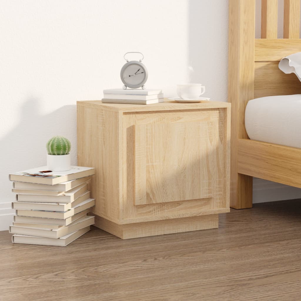 Set of 2 Sonoma Oak Bedside Cabinets, Engineered Wood, 44x35x45 cm