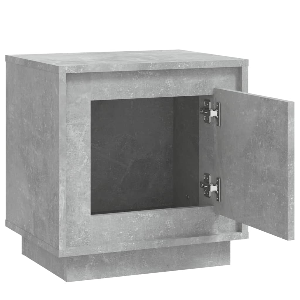 Concrete Grey Bedside Cabinets Set of 2 - 44x35x45 cm Engineered Wood