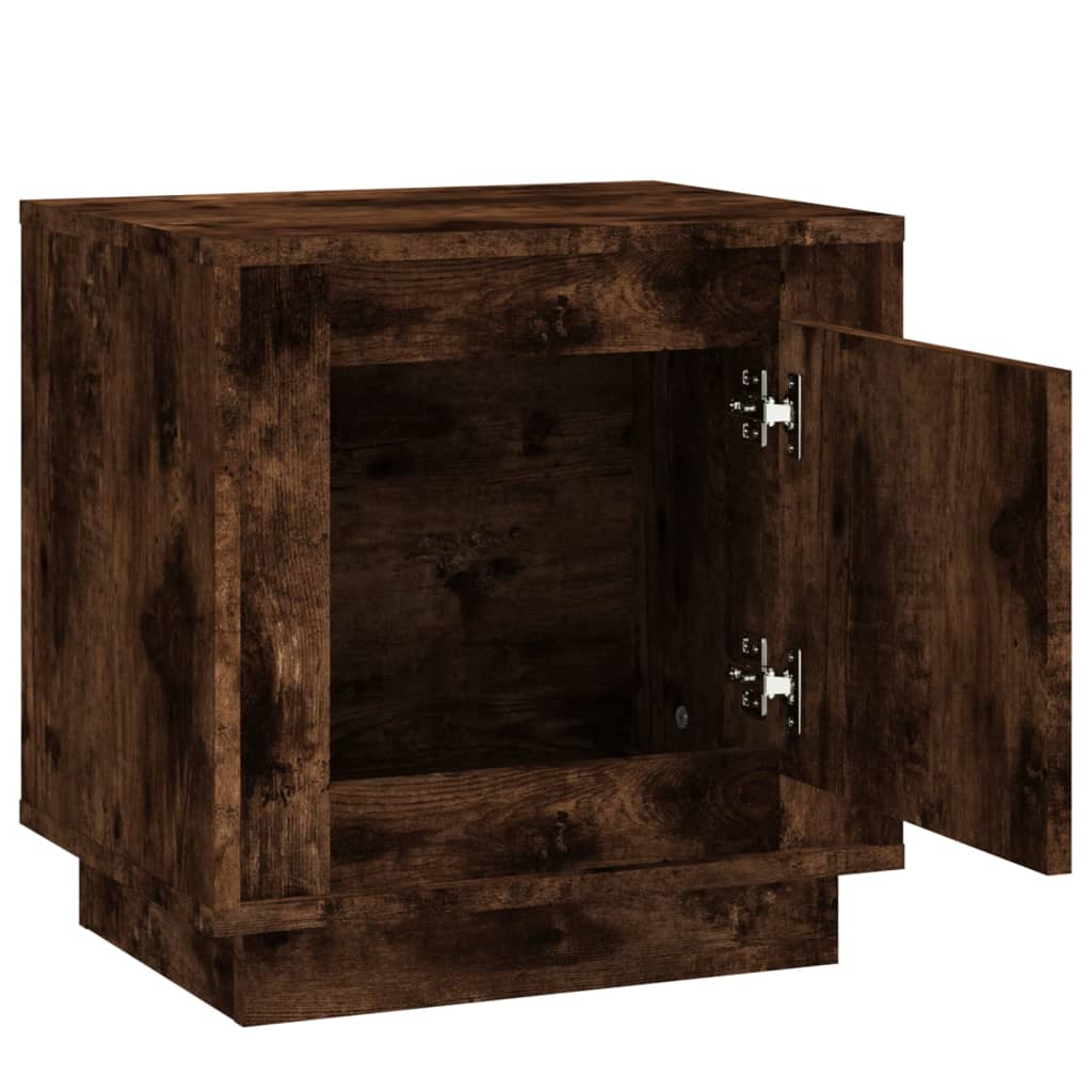 Smoked Oak Bedside Cabinet - 44x35x45 cm, Engineered Wood