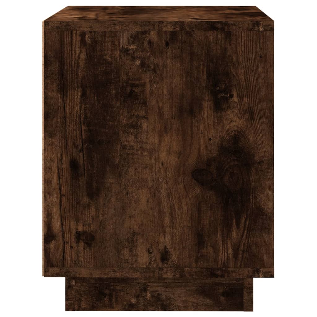 Smoked Oak Bedside Cabinet - 44x35x45 cm, Engineered Wood