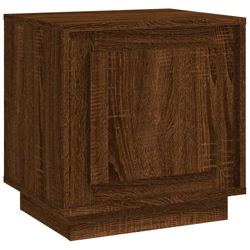 Brown Oak Bedside Cabinet 44x35x45 cm - Engineered Wood