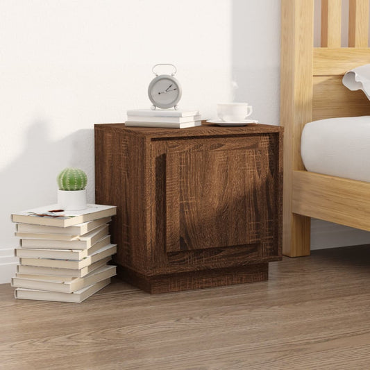 Brown Oak Bedside Cabinet 44x35x45 cm - Engineered Wood