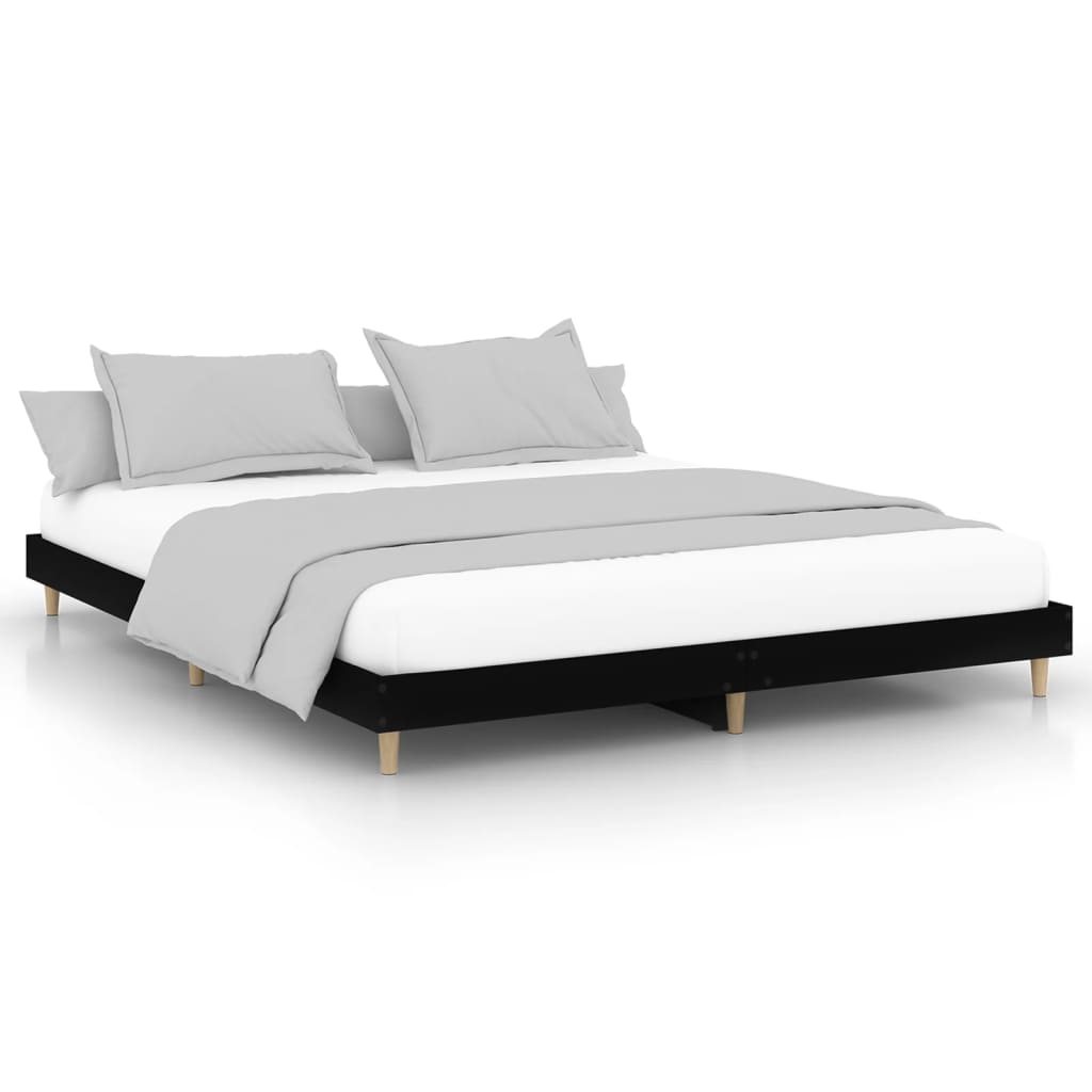 Black Engineered Wood Super King Bed Frame 180x200 cm