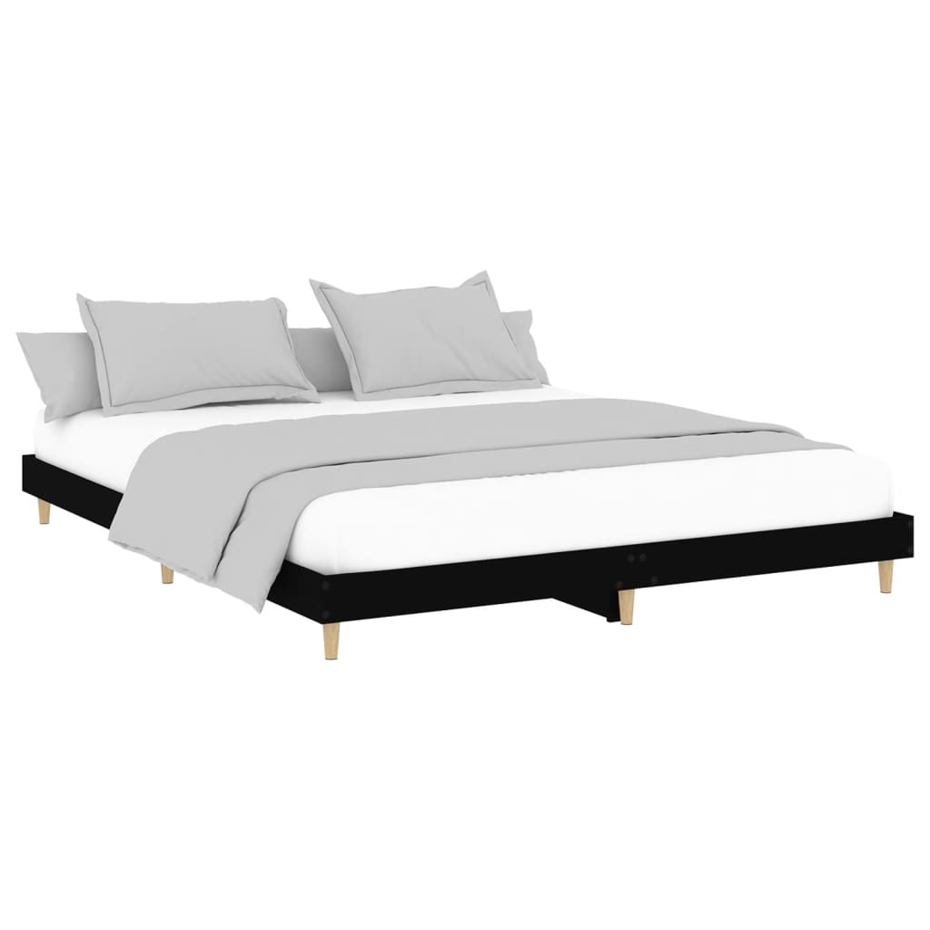 Black Engineered Wood Super King Bed Frame 180x200 cm
