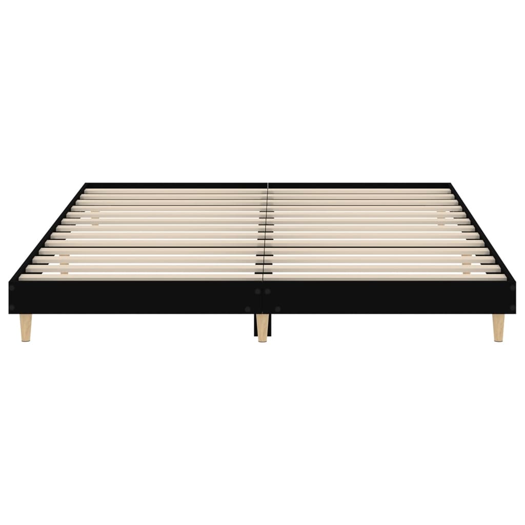 Black Engineered Wood Super King Bed Frame 180x200 cm