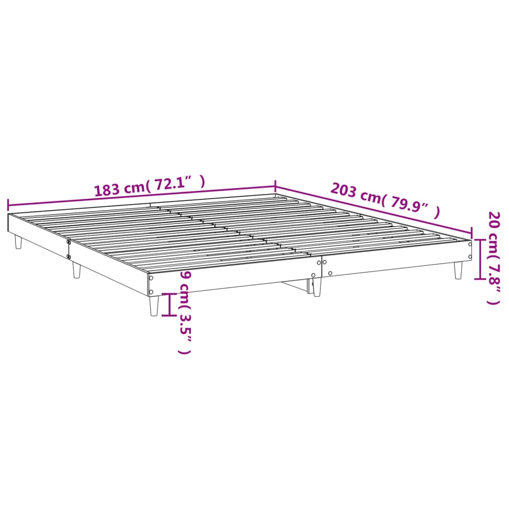 Black Engineered Wood Super King Bed Frame 180x200 cm