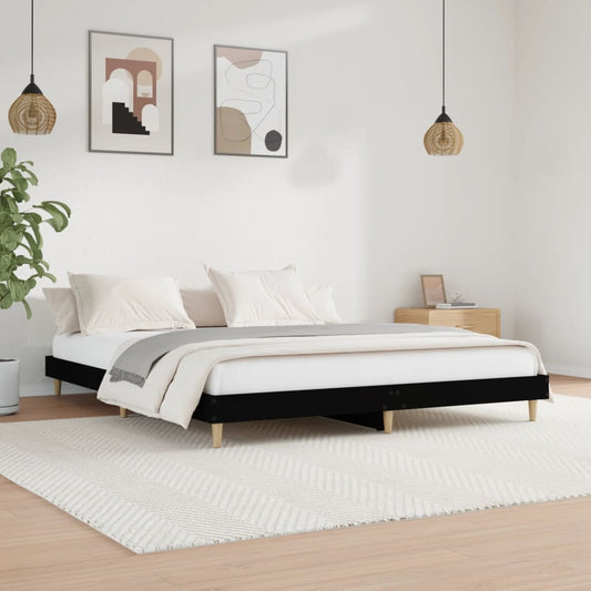 Black Engineered Wood Super King Bed Frame 180x200 cm
