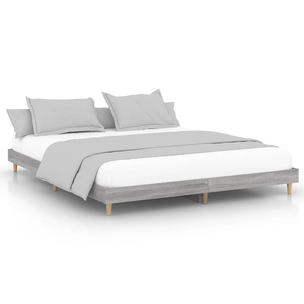 Grey Sonoma Engineered Wood Bed Frame 120x200 cm (No Mattress)