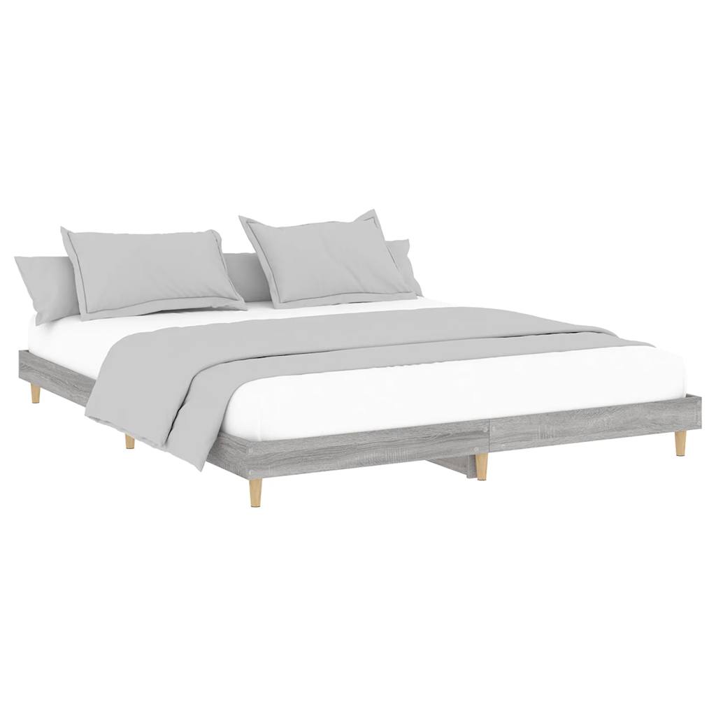 Grey Sonoma Engineered Wood Bed Frame 120x200 cm (No Mattress)