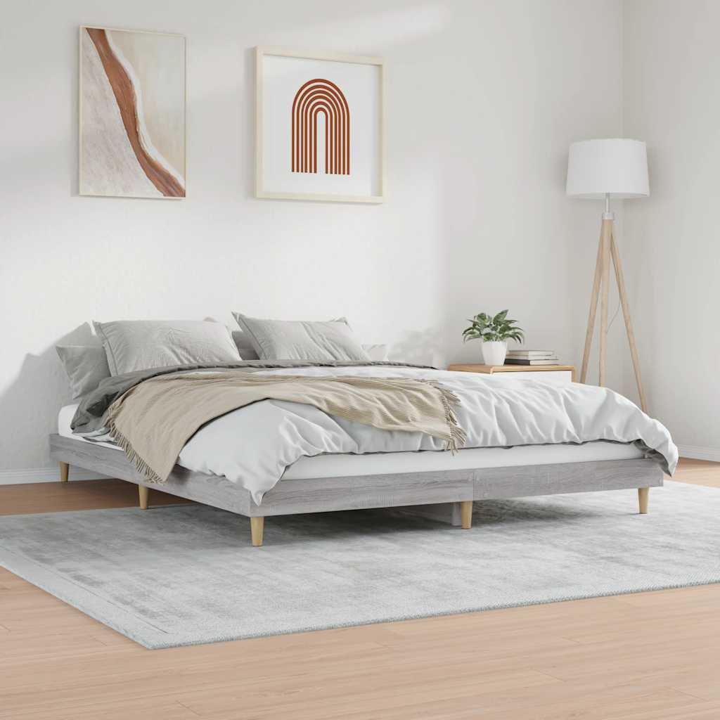 Grey Sonoma Engineered Wood Bed Frame 120x200 cm (No Mattress)