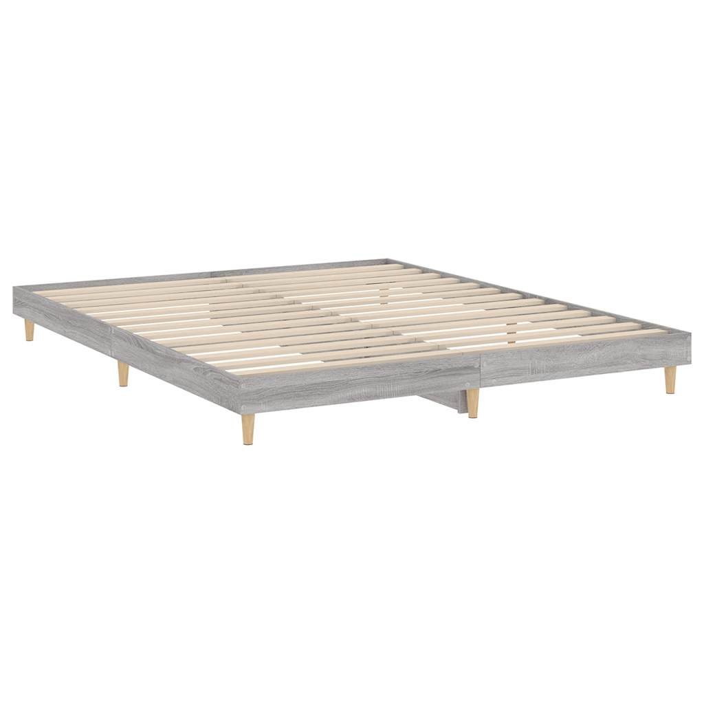 Grey Sonoma Engineered Wood Bed Frame 120x200 cm (No Mattress)