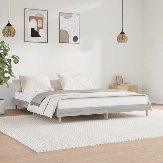 Grey Sonoma Engineered Wood Bed Frame 120x200 cm (No Mattress)