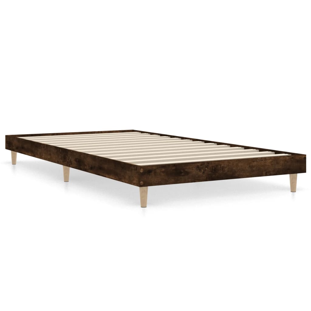 Smoked Oak Bed Frame 100x200 cm, Engineered Wood (No Mattress)