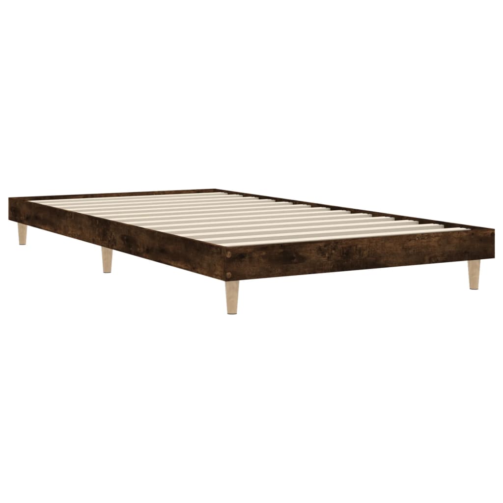 Smoked Oak Bed Frame 100x200 cm, Engineered Wood (No Mattress)