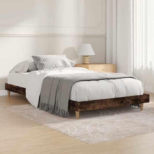 Smoked Oak Bed Frame 100x200 cm, Engineered Wood (No Mattress)