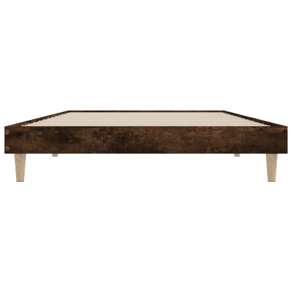 Smoked Oak 90x200 cm Bed Frame | Engineered Wood (No Mattress)