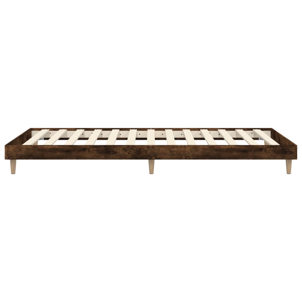 Smoked Oak 90x200 cm Bed Frame | Engineered Wood (No Mattress)