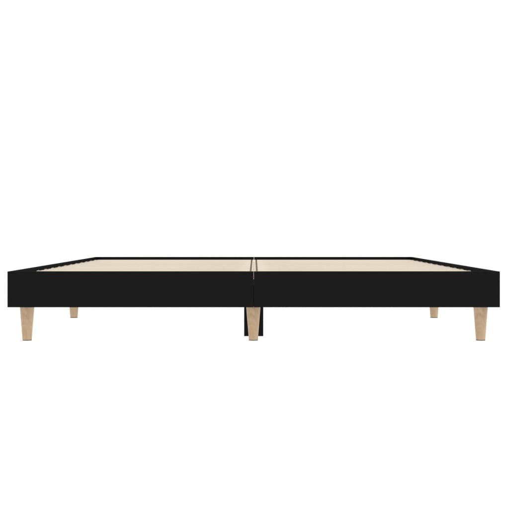 Black Engineered Wood Bed Frame 120x190cm Small Double Size