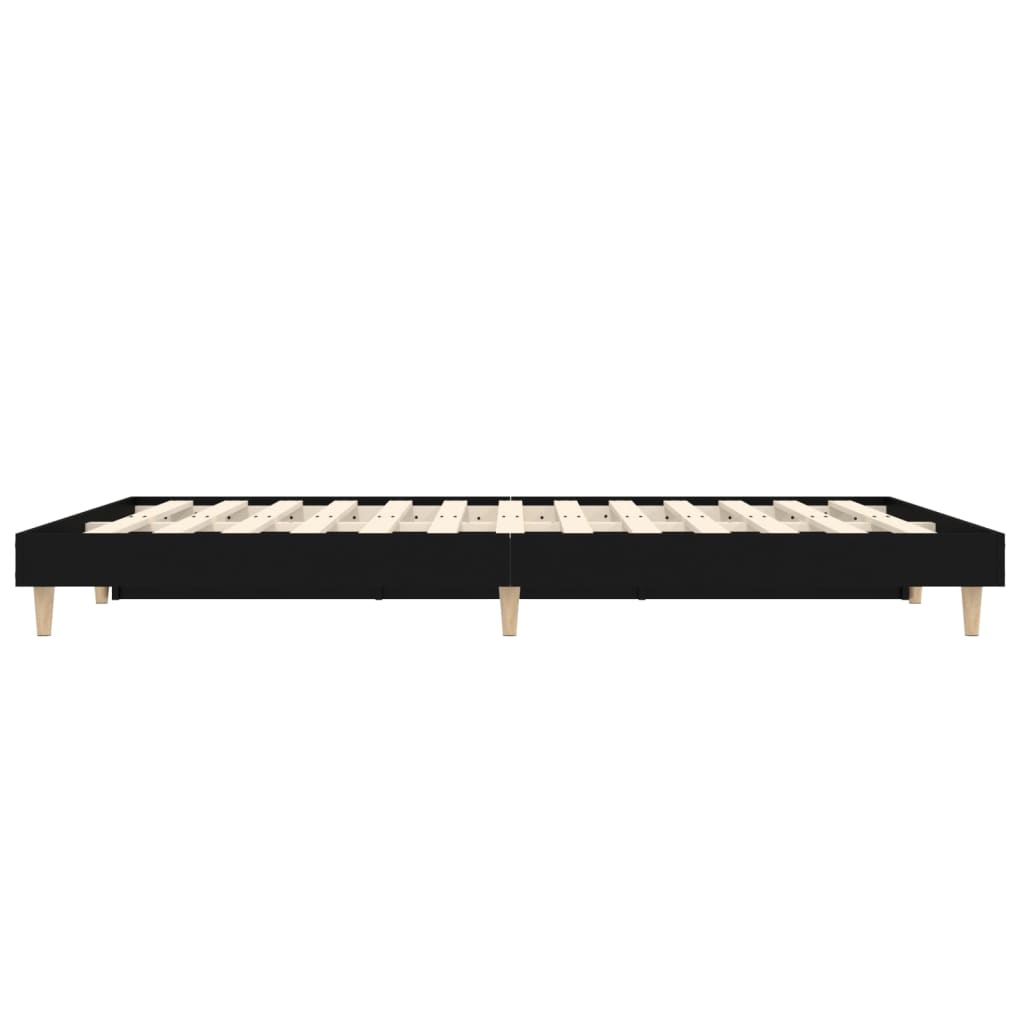Black Engineered Wood Bed Frame 120x190cm Small Double Size