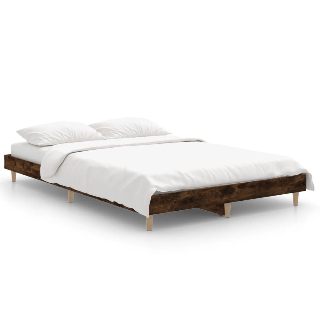 Smoked Oak Small Double Bed Frame 120x190 cm - No Mattress Included