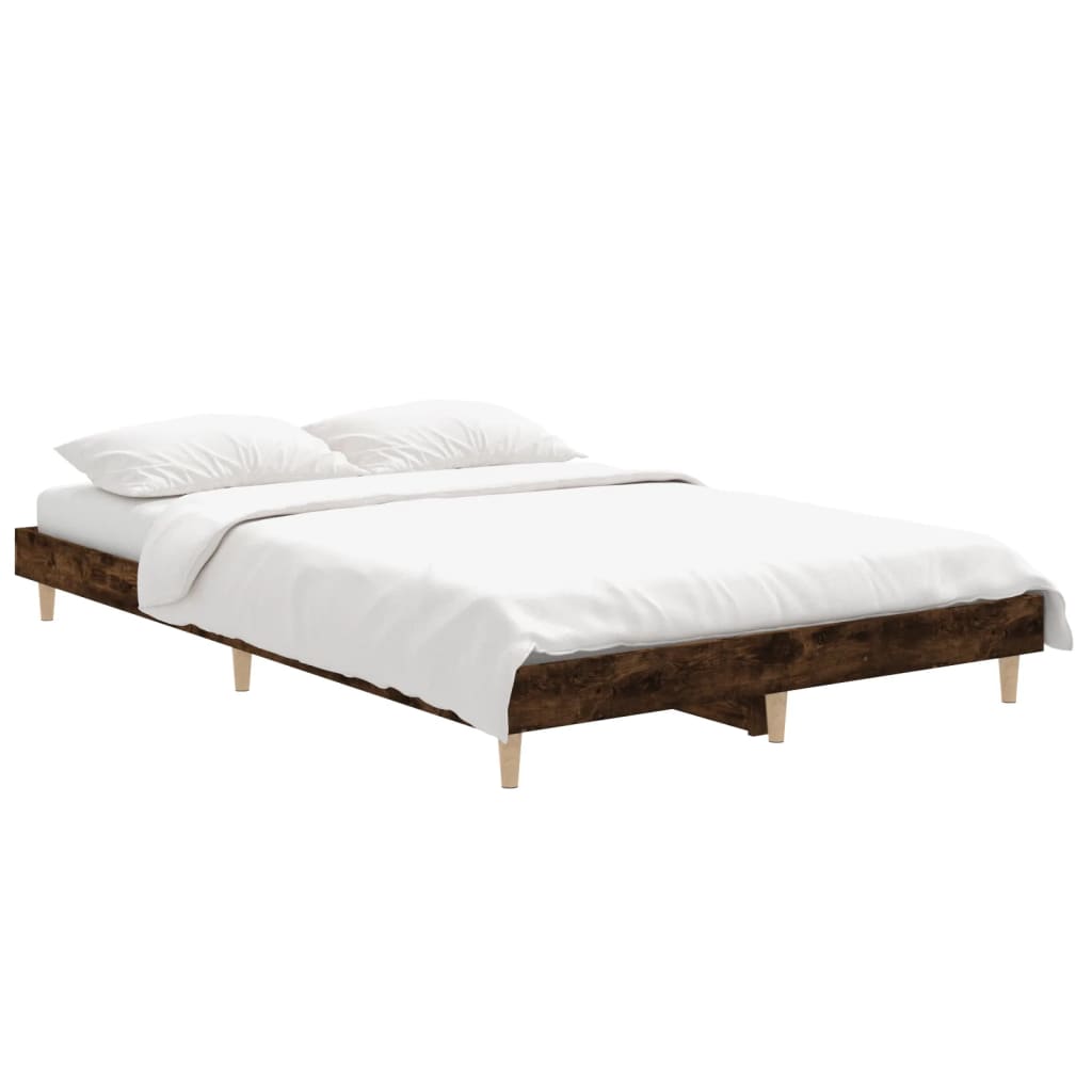 Smoked Oak Small Double Bed Frame 120x190 cm - No Mattress Included