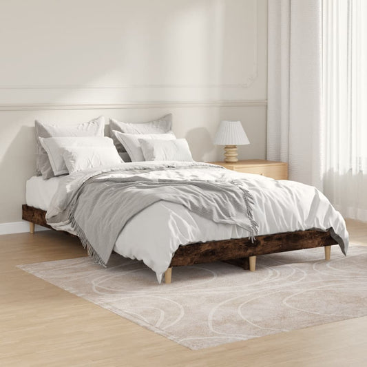 Smoked Oak Small Double Bed Frame 120x190 cm - No Mattress Included