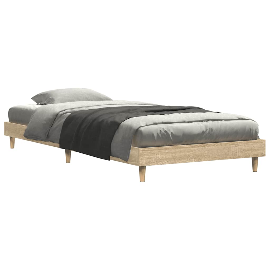 Sonoma Oak Small Single Bed Frame 75x190 cm - Engineered Wood