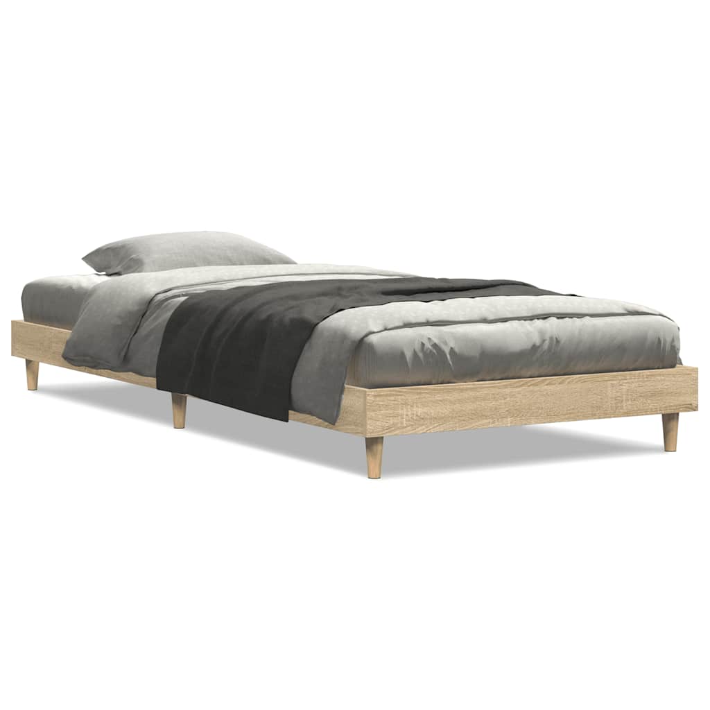 Sonoma Oak Small Single Bed Frame 75x190 cm - Engineered Wood