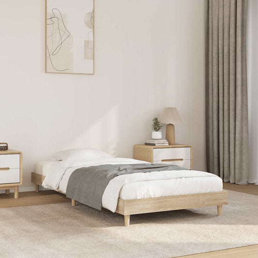 Sonoma Oak Small Single Bed Frame 75x190 cm - Engineered Wood